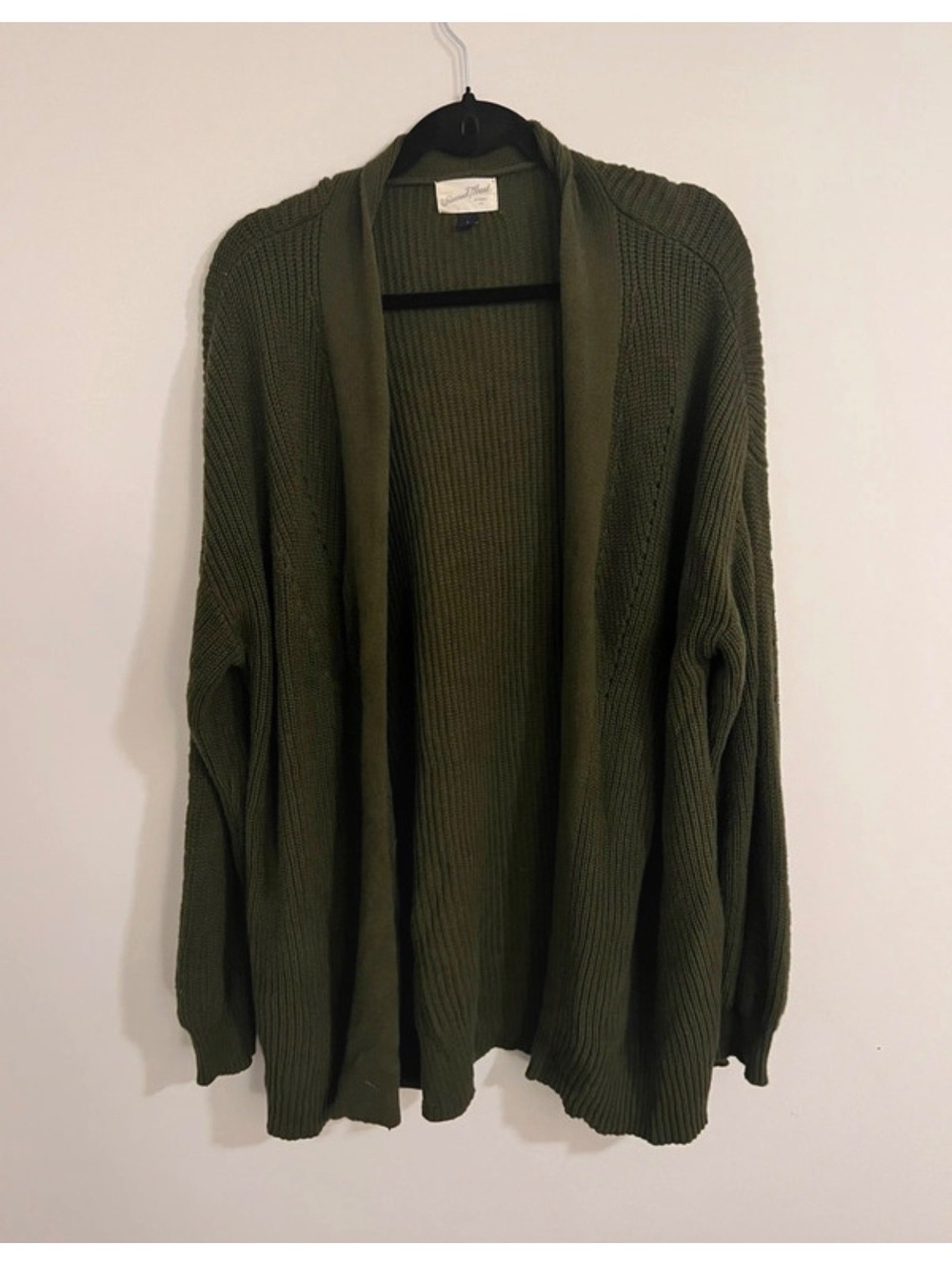 Universal Thread Olive Green Knit Open Front Cardigan Sweater Large